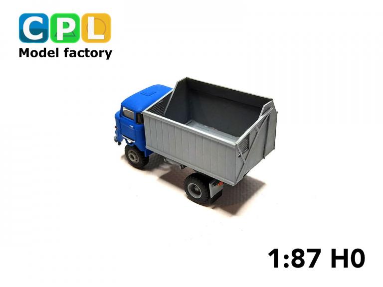 Preview: IFA W50LA ND mit Schwerhäckselaufbau SHA16 Oschatz Var. 4 blau grau